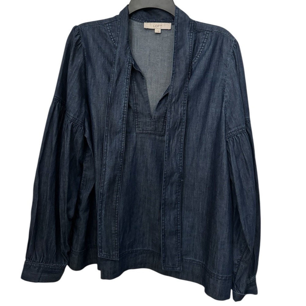 LOFT Dark Indigo Denim Top